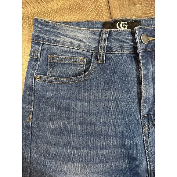 NWT OG Oyster Guy Distressed Skinny Leg Stretch Blue Denim Jeans Junior's Size 7 - Picture 3 of 15